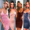 2017 frühling Sexy Frauen Vintage Spaghettibügel Samt, figurbetontes Kleid Damen Party Nacht Tiefem V-ausschnitt Frauen Kleidung Rot Midi Dresses267U