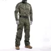 Survêtements pour hommes Camouflage Ensembles tactiques Multi-poches Costume de combat militaire résistant à l'usure en plein air respirant Tops imperméables Pantalon mâle