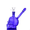 Wholesale Colorful Hookahs Shisha Mini Creative 3D Skull Pink Heady Glass Dab Rigs Bongs Water Tobacco bong Pipes