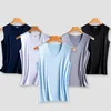 Camisetas sin mangas para hombre, chaleco de seda de hielo fresco, camisetas sin mangas con cuello en V, camisetas interiores de culturismo sin costuras, Top deportivo informal para hombre