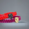 Fashion Couples Bangle Jewelry Cz Panther Braiding Bracelet New Micro Pave Pink Cz Eye Leopard Bracelets4538721