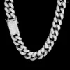 Kedjor Scoya European American Hip Hop 19mm Full Zircon Men's Necklace Hollow Buckle Miami Cuban Chain Hiphop Rap Accessories