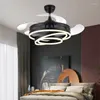 Art Led Chandelier Pendant Lamp Ceiling Fan With Light Nordic Bedroom Decor Restaurant Dining Remote Control