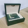 Designer Herrlåda Dark Green Watch Box med broschyrkortetikett Lyxig presentförpackning