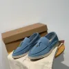 LPS PIANA Charms de verão embelezados sapatos de camurça mocassins de couro genuíno masculino casual deslizamento em apartamentos para mulheres designers de luxo vestido plano calçado de fábrica