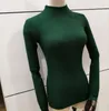 Kvinnors tröjor Spring Summer Women Turtleneck Ribbed Sticked Pull Thin tröja Top Femme Korean Long Sleeve Stretchable Pullover