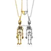 Pendant Necklaces Retro Punk Skeleton Ghost Pendant Necklace for Women Men Gothic Rock Skull Couple Necklace Hip Hop Party Halloween Jewelry Gifts x1009