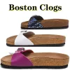 Sandaler tofflor Boston Cogs Sandal Designer Sneakers CLOG Sandaler Kvinnor glider svart vit matt färg Serpentinläder