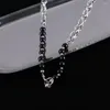 Chaînes mâle titane acier cadeau punk femme à la mode bijoux obsidienne collier hommes clavicule chaîne style coréen