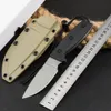 H1086 Outdoor Survival Straight Knife 9Cr18Mov Stone Wash Blade Full Tang G10 Handle Outdoor Fixed Blade Hunting Knives with Kydex