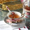 مجموعة القهوة الإبداعية مجموعة العظم الشمال الصين كوب القدح وصحون شاي البورسلين الحزب الشاي ديكور ديكور الشرب هدية