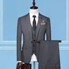 Erkekler Slim Fit Fit Üç Parça Takım Seti / İş Groom Düğün Blazers Ceket Ceket Pantolon Pantolon Yelek Yelek
