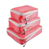 Sacs de rangement 3 pièces/ensemble Cubes d'emballage pour valises de voyage, organisateur de bagages de grande capacité, pochette de maquillage pour vêtements et chaussures