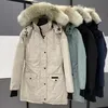 NOVO Canadá Mulheres Rossclair Parka de alta qualidade longo com capuz pele de lobo moda quente jaqueta ao ar livre casaco quente tamanho grande XS-3XL plus size