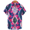 Men's Casual Shirts Clothing Hawaiian Shirt For Men Fashion Cashew Geometric Flower 3D Printed Single-breasted Tops