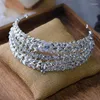 Grampos de cabelo barroco real strass casamento tiaras coroas headbands cristal noite hairbands noivas acessórios baile jóias