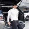 Men's Sweaters Autumn Turtleneck T Shirts Men Knitting Shirt Slim Fit Fitness Elastic Clothes Long Sleeve T Shirt Casual High Neck Tops 231009