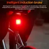Cykelbelysningar 120lm cykel smart bromsavkänning Lätt bakre set ip66 vattentät mtb väg Taillight USB Night Cycling Safety Lamp 231009