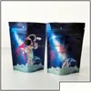 Sacs d'emballage en gros 6 types 3 5G Mylar California SF Space Astronauts Package Imprimer Stand Up Pouch Film holographique anti-odeur Z Dhmxy
