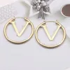 طبقات الأزياء Gold Silver Earns Letters Drains Drop Hoop Opring Earring Buds for Women Girls Wedding Party Modelr Designer 239s