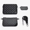 10A Multi Pochette Accessoires Taschen Herren 3 Stück Trio Leder Schwarz Blumen Messenger Geldbörse Umhängetaschen Einkaufstasche Schlichte Umhängetasche Handtaschen Damen Einkaufstasche