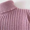 Maglioni da uomo Maglione dolcevita rosa a maniche lunghe da uomo Casual Streetwear Autunno Vintage maschile Top lavorato a maglia solido Pullover in maglia moda