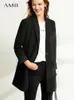 Costumes pour femmes Blazers AMII minimalisme Blazer pour femmes coréenne Sping lâche bureau dame veste mode noir solide femme costume 12321065 231009