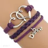 Ballerino di danza Nota musicale Chiave di violino Onda Balletto Cuore Infinito Amore Braccialetti con ciondoli Viola Rosa Donna Uomo Gioielli Regalo Custom1245B