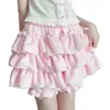 Kobiety szorty harajuku y2k słodkie różowe białe aksamitne spodnie dyniowe Lolita Bloomers JK Plush Japońskie Kawaii Ruffles Lantern