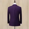 Costumes pour hommes 2023 Costume pour hommes violet 2 pièces formel revers cranté Tuxedos d'affaires garçons d'honneur Blazer pantalon