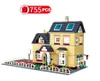 Architektura miejska Villa Cottage Model Builds Bloks kompatybilny przyjaciele plażowy modułowy dom domowy wioska zabawki budowlane