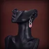 designer earrings for women Charm jewelry Heart shaped pink diamond decoration ear pendants Including box Holiday gifts