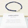 MG0148 HELA NTURAL LAPIS LAZULI ANKLET HANDAMDE STONE KVINNA MALA PEADS ANKLET 4 MM Mini Gemstone Jewelry239G