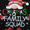 Damen-Nachtwäsche 2023 Familie passende Weihnachtspyjamas Baby-Strampler/Buchstabe Santa Print Langarm-Tops und karierte Hosen Set