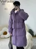 Piumino da donna Vefadisa Giacca invernale lunga da donna Spessa allentata Moda con cappuccio sopra il ginocchio Cappotto da ragazza d'anatra bianca ZY1958 231009