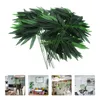 Flores decorativas 50 pçs folhas artificiais haste verde plantas ramo vegetação spray para decoração de casamento escritório em casa el