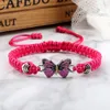 Rotes Seil-Designer-Armband mit flachem Knoten, handgewebtes Paar-Armband im Punk-Stil, männlicher und weiblicher Schmetterlingsschmuck, Handschmuck, Geschenkgroßhandel