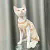 Costumes de chat Sphinx vêtements sans poils maille de coton respirant Anti-perte de cheveux tenues de chaton été Devon Rex pour vêtements Sphynx