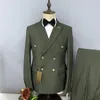 Trajes de hombre, esmoquin de boda para hombre, corte entallado, doble botonadura, 3 piezas (pantalones de chaqueta), traje Formal de novio personalizado para graduación