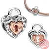 Loose Gemstones 2023 925 Sterling Silver Lock & Heart Key Charm Bead Fit Original Pendant Charms Bracelet For Women DIY Jewelry Lover's Gift