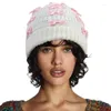 Casquettes de balle Bowknot Décor Beanie Adulte Élastique Chapeau Hiver Chaud Tricoté Cadeaux Froids Pour Étudiants Adolescents