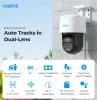 Reolink TrackMix серии Poe Wi-Fi камера 4k двойной объектив PTZ автоматическое отслеживание уличный автомобиль для домашних животных Обнаружение человека 8MP IP-камера безопасности