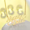 Fashion Custom Stainless Steel 2 Name Heart Necklace For Women Personalized Letter Gold257K