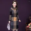 Maglioni da donna 2023 Cappotto di lana scozzese alla moda autunnale medio lungo di qualità superiore