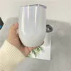 Reiswijn Champagne Cocktails blanco sublimatie stemless 12oz witte glinsterende glittermokken met schuifdeksel en herbruikbaar rietje voor hittepersafdrukken