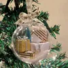 クリスマスの装飾9cmクリアボールギフトボックス充填蝶の粉砕装置ホリデーデコレーションクリスマスツリーハンギングオーナメントペンダント
