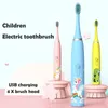 Spazzolino da denti Sonico Spazzolino elettrico per bambini Bambini che puliscono i denti sbiancamento Ricaricabile resistente all'acqua Sostituisci la testina dello spazzolino da denti 231009