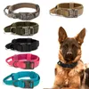 Dog Collars Leashes Durable Tactical Collar Leash Set Adjustable Military Pet Medium Large German Shepherd Training Accessories 231009