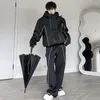 Herrspårssuits Syuhgfa Casual SportsSet Trend Double Zipper Jacket Tvådel koreansk mode nisch design baggy sweatpants höst