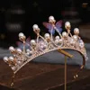 Hair Clips Bridal Crown Baroque Pearl Rhinestone And Tiara Butterfly Headband Wedding Accessories Princess Bride Tiaras